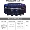 Table Cloth Zodiac Wheel Star Sign Round Tablecloth 60 Inch Washable Polyester Water Resistant Spill Proof Cover Decor