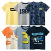 Tshirts Summer Childrens Clothing Leaf Brev Tryck Kidskläder pojkar Kort ärm T -shirt bomullstoppar Tee Shirts Drop 230322