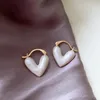 S3535 Fashion Jewelry Retro Enamel Heart Dangle Earrings For Women Love Hearts Buckle Earrings