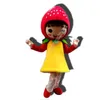 Hot Sales Strawberry Girl Mascot Costumes Cartoon Theme Fancy Dress High School Mascot Ad Apparel