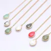Chaînes 2023 mode opale pierre en forme de goutte cristal colliers naturel rouge pendentif collier ras du cou bohème bijoux pour femmes