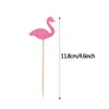 Feestelijke benodigdheden 20/40 -stks Flamingo Cake Cupcake Topper Picks Flags Kids Baby Shower Birthday Wedding Rose Pink Decor