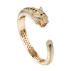 Bangle Classic Animal Leopard Head Bracelet Женские аксессуары для женщин с регулируемыми стразами