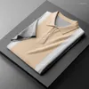 Men's T Shirts Summer Mens Kintted Luxury Ventilate Short Sleeve Casual Male Fashion Slim Fit Business Man T-shirts