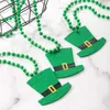 Catene 6pcs Shamrock Hat Mug Collane di perline Collana Irish Day Clover Strand Gioielli Costumi di Patrick Accessori