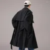 Herengeulcoats Brits voor mannen elegante losse jas Koreaanse mode windendaar heren jas Midden-lengte solide casual mannelijke bovenkleding