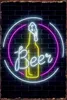 Bar Decoratie Neon Sign Cold Beer Metal Painting Plates Cafe Vintage Plaque WAARSCHUWING SPADE SPADE METAL DRICE BIER CLUB IJzeren schilderijen 30x20cm W03