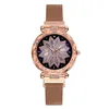 Montres-bracelets Mode Femmes Aimant Boucle Fleur Montre De Luxe Dames Strass Quartz Horloge Relogio Feminino Drop