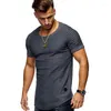 Heren t shirts t-shirt heren high street massief kleuren shirt korte mouwen korte mouwen streep vouw slank fit hipster casual tee man