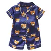 Pyjamas Jungen und Mädchen 04 Jahre alter Anzug Frühling Herbst Seide Langarmhose bequeme Heimkleidung 230322