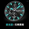腕時計オリカ豪華なスチールメンクォーツビジネスウォッチの時計照明用防水性男性レロジオ