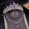 Necklace Earrings Set Gorgeous Crown Bridal For Women Tiaras Flower Choker Wedding Dress Bride Costume Jewelry