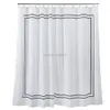 Shower Curtains Happy Tree Polyester Black Plaid Waterproof Shower Curtain Thicken Fabric Bathroom Curtain Classic Strip Bath Curtain 180x180cm 230322