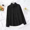 Women's T Shirts Casual Women Solid Cotton Shirt 2023 Spring Girl T-Shirt Loose Long Sleeve Cloths Classic Business Office Top Blouse XXL