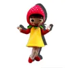 Hot Sales Strawberry Girl Mascot Costumes Cartoon Theme Fancy Dress High School Mascot Ad Apparel