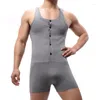 Undershirts Doux Hommes Sous-Vêtements Minceur Corps Shaper Body Lingerie Sport Combinaison Barboteuse Boxer Court Mâle Shapewear Sous-chemise Coton