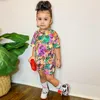 Zestawy odzieży Baby Girl Summer krótkie rękawowe szorty Rainbow Kolor Dzieci Casual Ubrania Dziewczęta 2PCS Stroje 8Y 230322