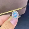 Cluster Ringe Natürlicher Opal Ring S925 Sterling Silber für Frauen Party Jubiläum Hoher Schmuck Verlobung