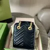 Designer Marmont Totes Borse a spalla Vera pelle di lusso Borsa a mano alla moda per donne Catene a tracolla Borse a tracolla Portafoglio nero Hardware dorato