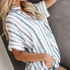 Blouses feminina Mulheres casuais camisa despojada verão solto de manga curta, senhoras de colarinho de colarinho de colarinho de colarinho de colarinho de rua