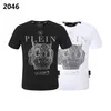 24SS Plein Bear T-shirt Mens Designer Tshirts Brand Clothing Rhinestone PP Skull Men t-shirt rund hals SS Monsters with Crystals Hip Hop Tshirt Top Tees 161194