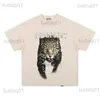 T-shirt da uomo T-shirt vintage da uomo a maniche corte con stampa leopardata shampoo T230321