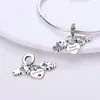 925 Siver Koraliki Charki dla Pandora Charm Bracelets Designer dla kobiet Pink Color Infinity Heart Beads