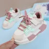 Nya vårens höstbarn skor rosa khaki andningsbara bekväma barn sneakers pojkar flickor småbarn skor baby sportsko storlek21-30