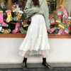 Faldas mujer vestido blanco cintura alta escuela malla Harajuku estilo coreano Maxi falda para adolescentes 2023 primavera vestidos elegantes