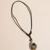 Цепи модная винтажная ретро -черепаховая подвеска черное кожаное ожерелье Случайные женщины Мужчины Регулируем