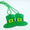 Kedjor 6st shamrock hatt mugg pärla halsband irländsk dag halsband klöver sträng smycken patricks kostymer tillbehör