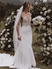 French Wedding Dress Simple White Bridal Light Style Fishtail Dress FN8236