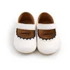 First Walkers Soft Leather Baby Moccasins Shoes born Rubber Sole Floral Border Toddler Infant Girls Antislip Prewalker 230322