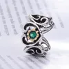 Anneaux De Mariage Arrivée Romantique Amour Coeur Vert Cristal Rétro Thai Argent Femme Anneau Promotion Bijoux Pour Femmes Cadeaux Ne Se Fanent Jamais