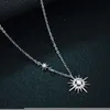 Naszyjniki wiszące Cosya prawdziwy moissanite diamentowy sześciokramek Naszyjnik dla kobiet 100 925 Srebrny Słońce Sun Flower Prezenty biżuterii Z0321