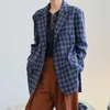 Damespakken blazers vrouw mode plaid jas