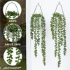 Decorative Flowers Artificial Vine Plants Hanging Ivy Green Leaves Garden Decoration Garland Grape Without Pot Fake Greenery Plant Home