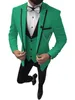 Mäns kostymer blazers män kostymer 3 stycken smal passande casual business groomsmen grå grön elfenben lapel tuxedos för formella bröllopblazerpantsvest 230322