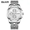 손목 시계 Olika Steel Men Quartz 비즈니스 시계를위한 시계 광도 방수 남성 retogio