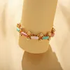 Charm Bracelets VSnow Exquisite Multicolor Enamel For Women Chunky Chain Metallic Hollow Out Round Ball Accessories