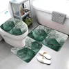 Mattor Green Bamboo Zen Bath Mats Set Orchid Lotus Massage Stone Asian Spa Door Pad Modern Badrumdekor Non-Lip Rug Toalett Cover Mat