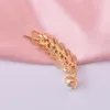 Brooches Fashion Gold Color Zircon Wheat Ears Shape Anti-glare Brooch Cardigan Buckle Collar Clip Pin Accessories