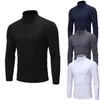 Herren-T-Shirts, Winter, Herbst, Herren, Thermo-Baumwolle, Rollkragenpullover, Basic-T-Shirt, Stretch-Crew, hochwertiges T-Shirt