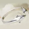 Anneaux De Mariage De Mode Dauphin Animal Platine Plaqué Fille Doigt Bijoux Femmes Ouvert Anneau De Fête Pas De Fade Drop