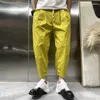 Pantalon homme jaune décontracté Harlan hommes corée mode Streetwear Harajuku pantalon ample solide sauvage pantalon de survêtement Jogging noir