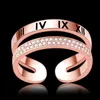 Luksusowy prawdziwy owalny genialny diamentowy pierścień rzymskie cyfry ślubne dla kobiet dziewczyna zaręczynowy zespół zaręczynowy 18K Rose Gold Eternity Cyrronia Rozmiar 6 7 8 9