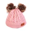 Bonsons de bonnet / crâne de crâne chapeau de femme hiver beanie tricot Skullies Angola Fur Bonnet Girl Feme Female avec Pom