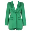 Feminino Feminino 2023 Fashion 2 Peça Conjunto de streetwear mulheres cor verde cor básica Blazer conjuntos de casaco de casaco fino