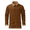 Men's Jackets 5xl Jacket Men Winter Coat Lapel Collar Long Sleeve Padded Leather Casual Lightweight Stadium Coats For