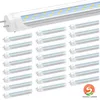 T8 4ft LED-buislampen, 24W 6000K-6500K, 3000 lm, 48 inch LED-vervanging voor florerende buizen, verwijder ballast, dual-end aangedreven, helder, 4 voet garage magazijn